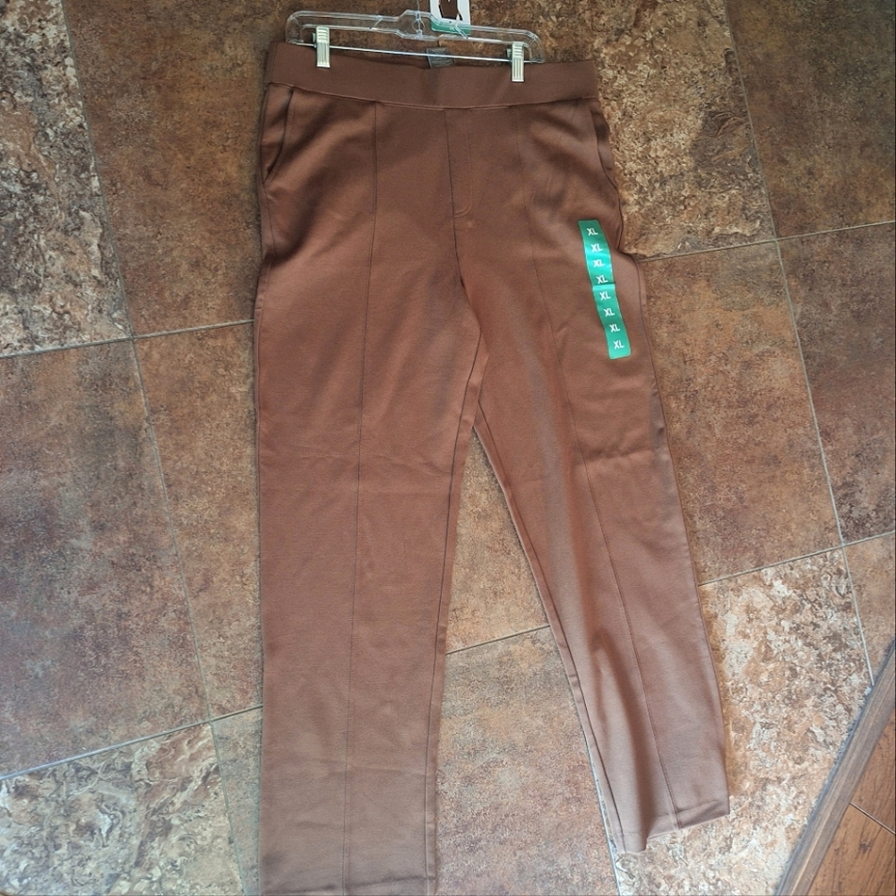 Women's Tan Stretch Pull On Casual Trousers XL - Picture 3 of 15